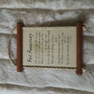 RARE Vintage First Anniversary Scroll